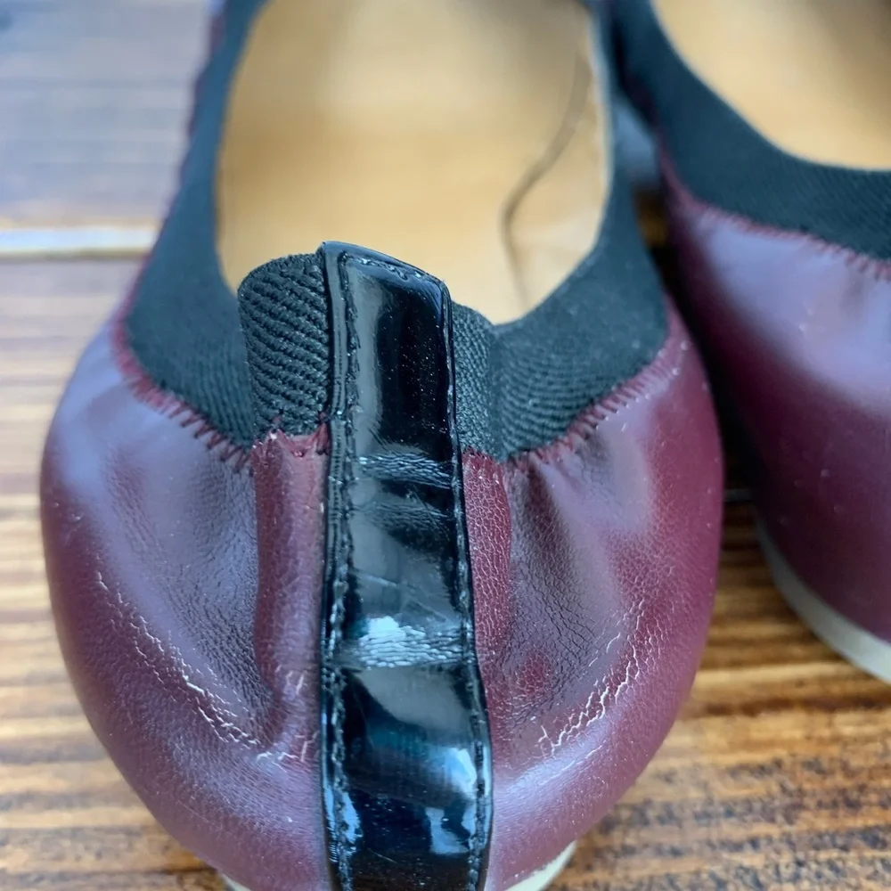 J. Crew Leather Burgundy Ballet Flats Shoes Size 9.5 M​
